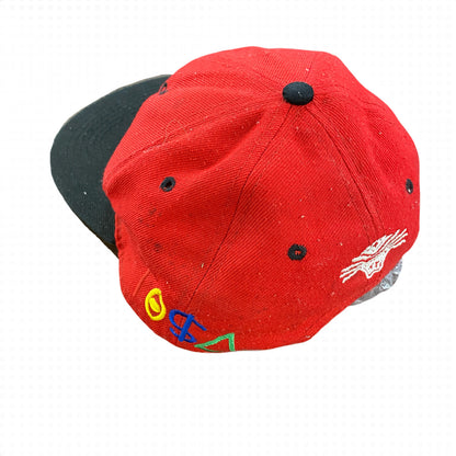 90s～　Chicago Bulls　シカゴ・ブルス　6パネルキャップ　スナップバック　赤　レッド　黒　ブラック　