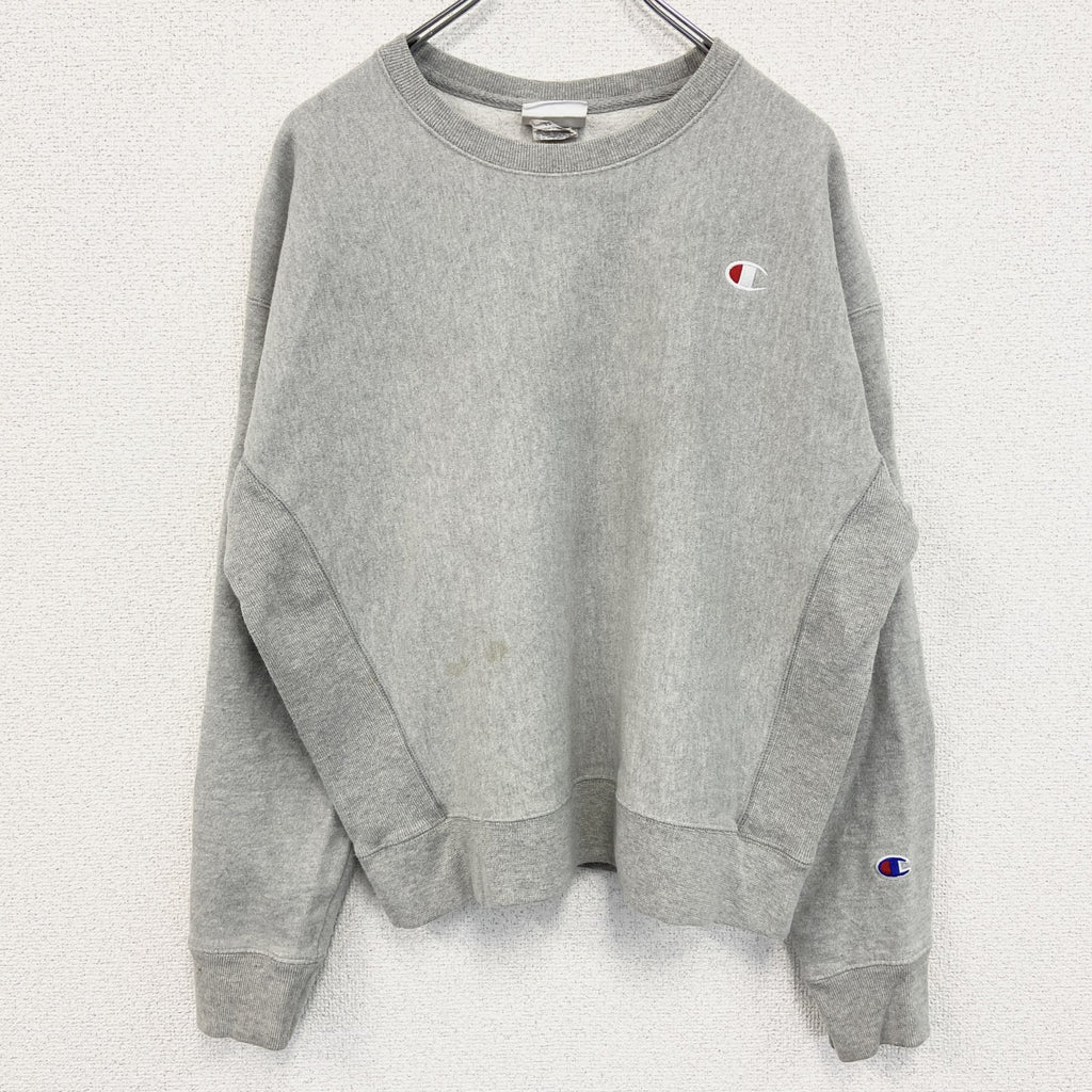 00s　champion　チャンピオン　ワンポイント刺繍スウェット/トレーナー　灰色　グレー　XLサイズ