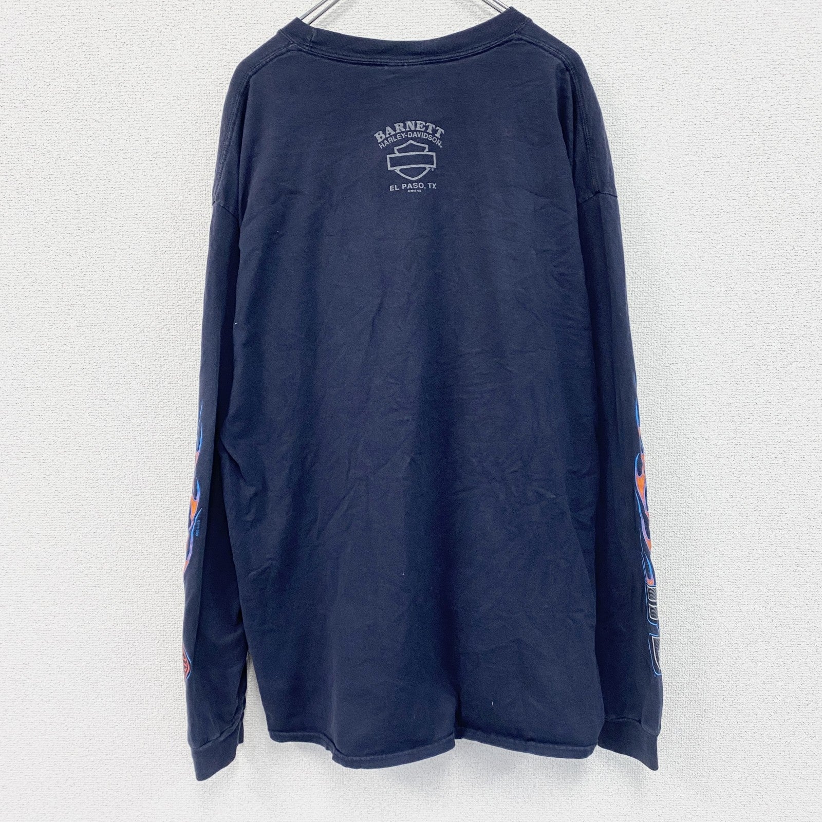 HARLEY DAVIDSON　ハーレーダビッドソン　長袖プリントTシャツ　紺　ネイビー　2XLサイズ
