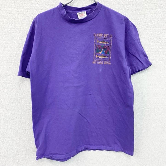 90s　ONEITA　オニータ　半袖プリントTシャツ　シングルステッチ　USA製　紫　パープル　Lサイズ