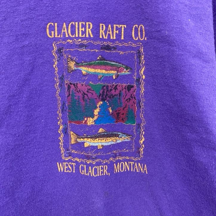90s　ONEITA　オニータ　半袖プリントTシャツ　シングルステッチ　USA製　紫　パープル　Lサイズ