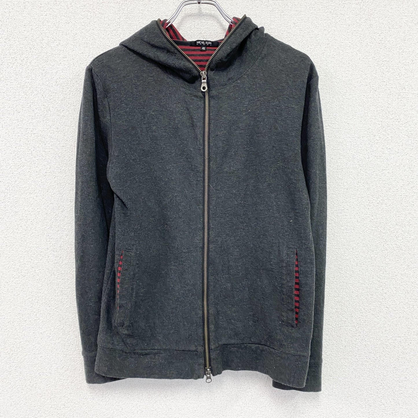 MICHEL KLEIN HOMME　ミッシェルクランオム　フルジップスウェットパーカー/フーディー　グレー　46サイズ