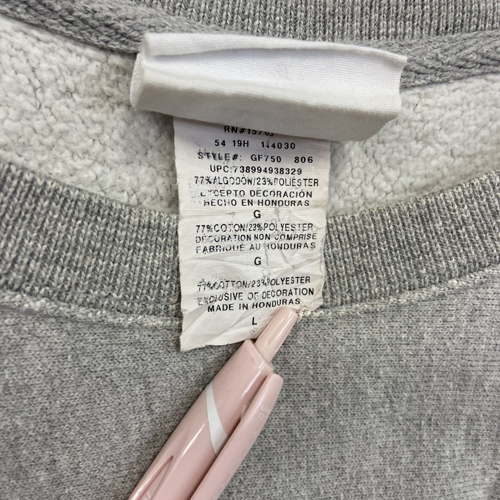 00s　champion　チャンピオン　ワンポイント刺繍スウェット/トレーナー　灰色　グレー　XLサイズ