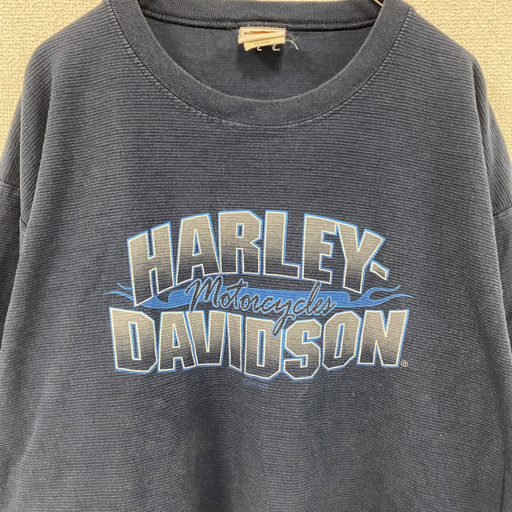 HARLEY DAVIDSON　ハーレーダビッドソン　半袖プリントTシャツ　紺　ネイビー　2XLサイズ