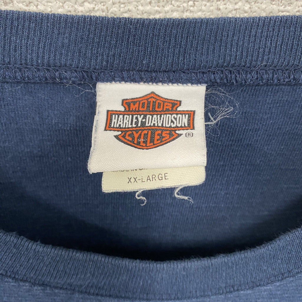 HARLEY DAVIDSON　ハーレーダビッドソン　半袖プリントTシャツ　紺　ネイビー　2XLサイズ