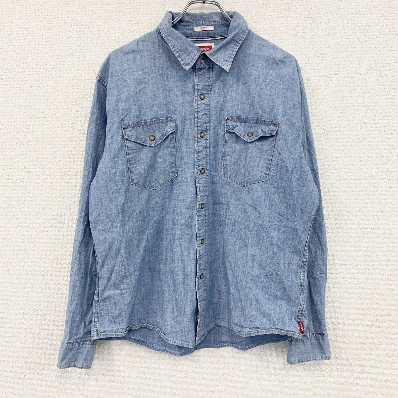 Wrangler　ラングラー　長袖デニムシャツ　2つポケット　フラップポケット　インディゴ　XLサイズ