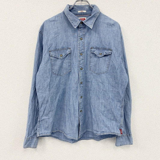 Wrangler　ラングラー　長袖デニムシャツ　2つポケット　フラップポケット　インディゴ　XLサイズ
