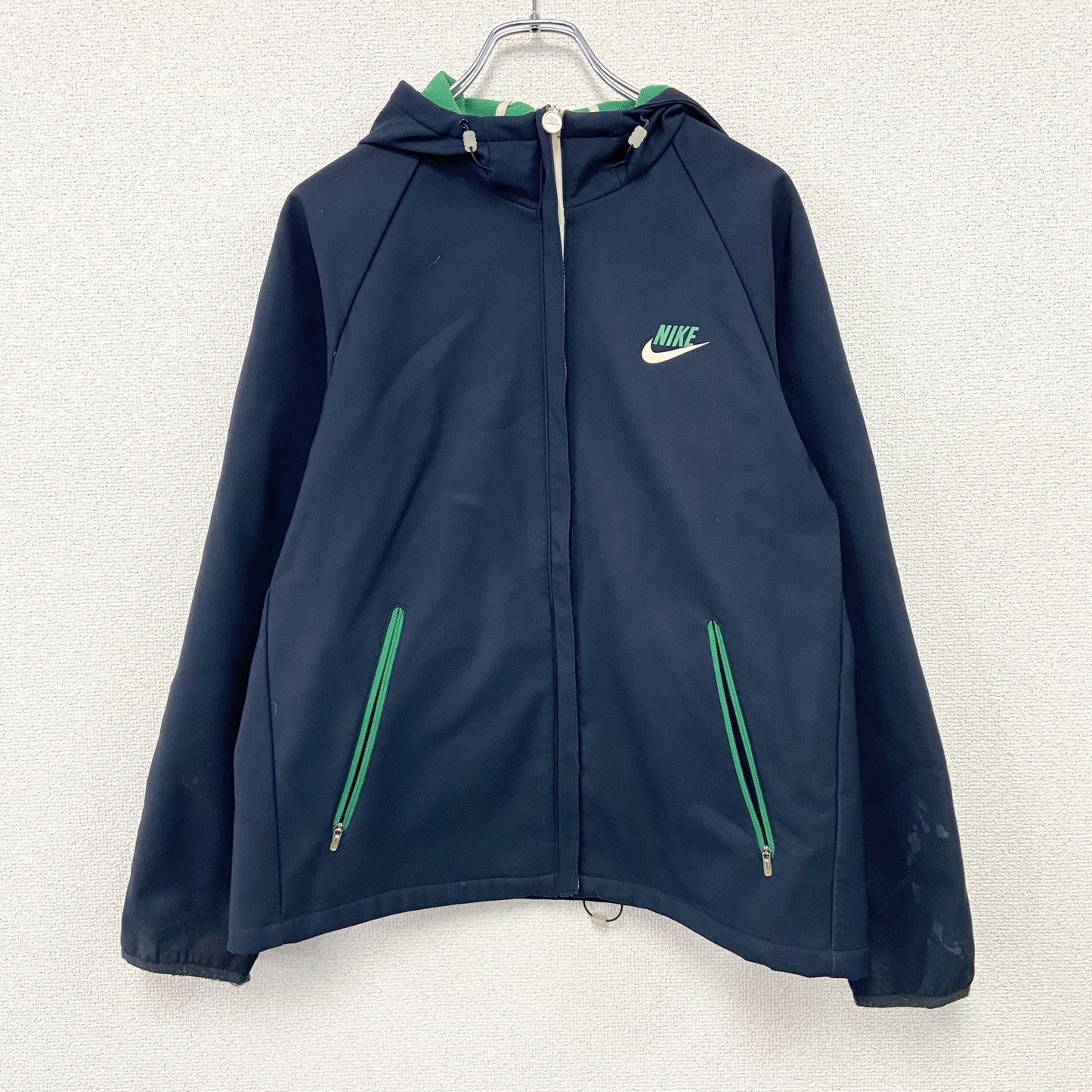 NIKE　ナイキ　フルジップパーカー　ウィンドブレーカー　紺　ネイビー　Lサイズ
