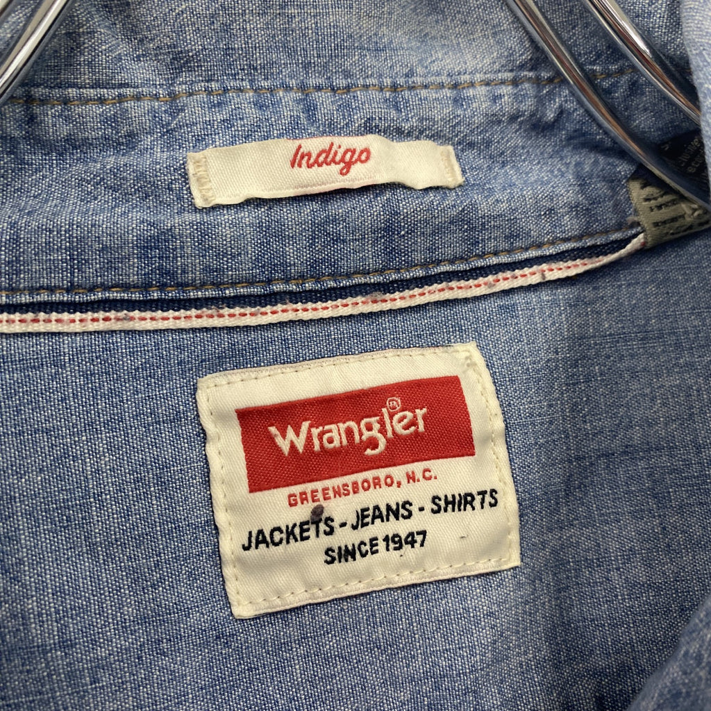Wrangler　ラングラー　長袖デニムシャツ　2つポケット　フラップポケット　インディゴ　XLサイズ