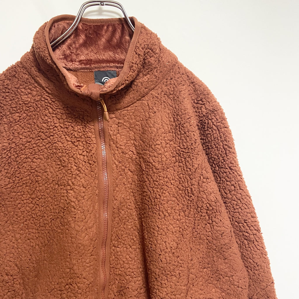 古着 used c9シリーズ Champion チャンピオン　長袖フルジップフリースジャケット　茶色　オレンジ　XXLサイズ