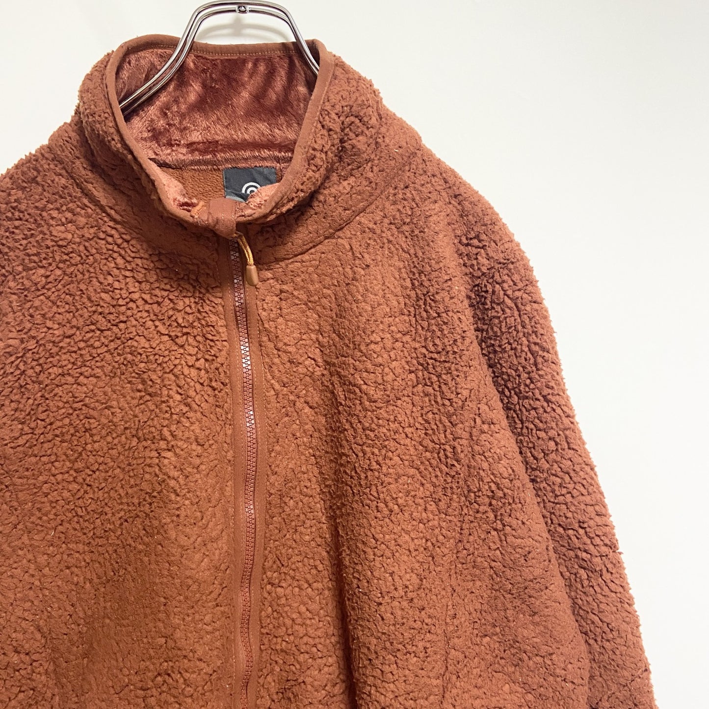 古着 used c9シリーズ Champion チャンピオン　長袖フルジップフリースジャケット　茶色　オレンジ　XXLサイズ