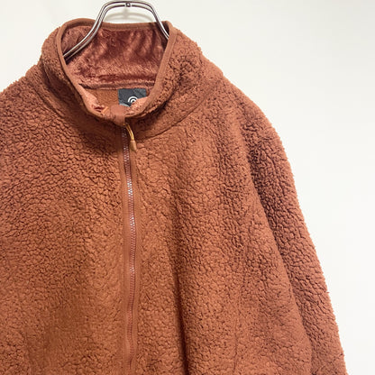 古着 used c9シリーズ Champion チャンピオン　長袖フルジップフリースジャケット　茶色　オレンジ　XXLサイズ