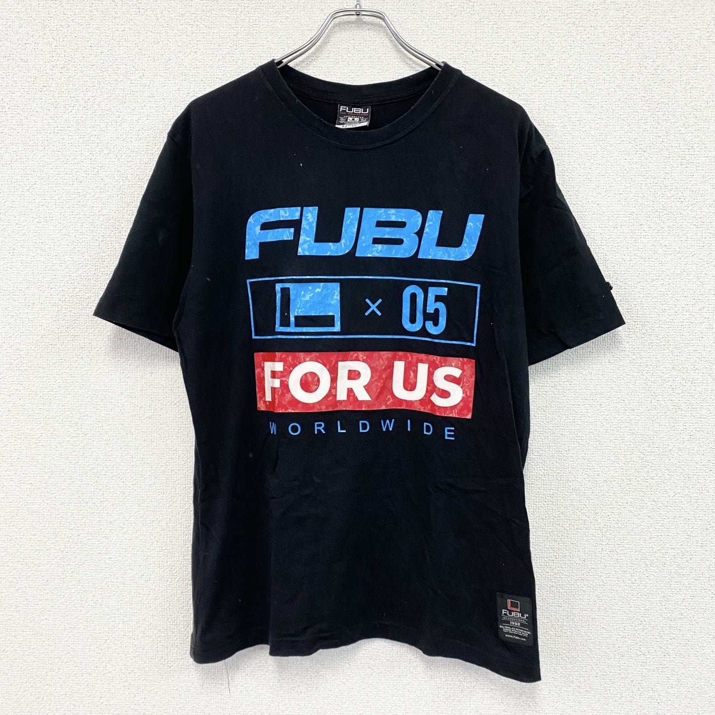 FUBU　フブ　半袖プリントTシャツ　黒　ブラック　Lサイズ