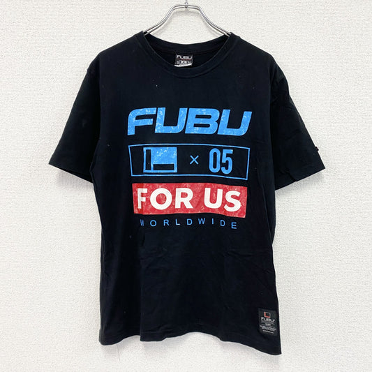 FUBU　フブ　半袖プリントTシャツ　黒　ブラック　Lサイズ