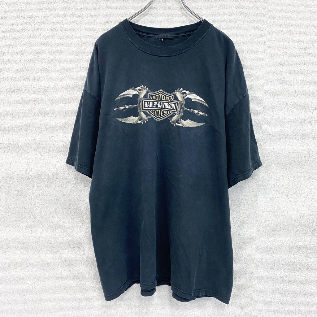 HARLEY DAVIDSON　ハーレーダビッドソン　半袖プリントTシャツ　黒　ブラック