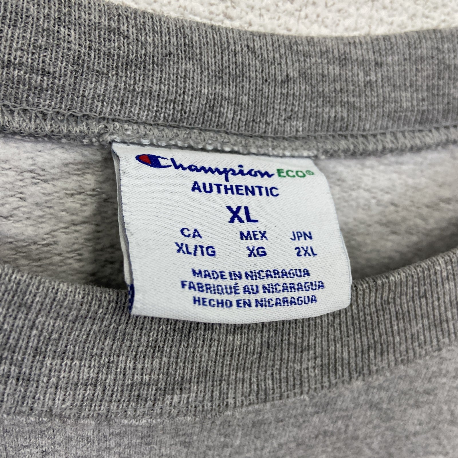 古着 used　champion　チャンピオン　カレッジプリントスウェット/トレーナー　灰色　グレー　XLサイズ