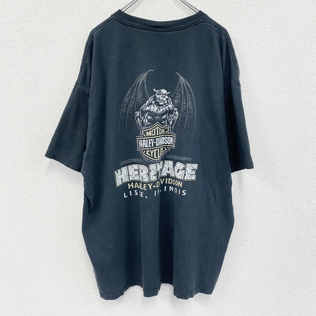 HARLEY DAVIDSON　ハーレーダビッドソン　半袖プリントTシャツ　黒　ブラック