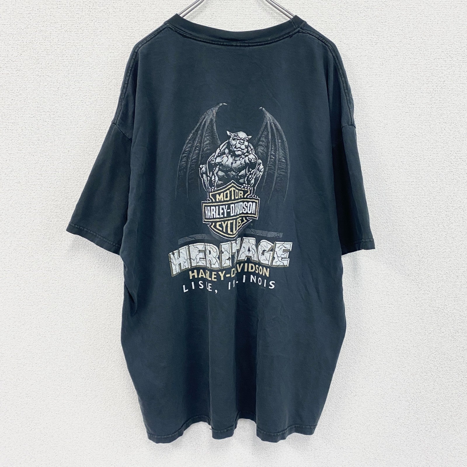HARLEY DAVIDSON　ハーレーダビッドソン　半袖プリントTシャツ　黒　ブラック