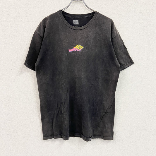 HUF　ハフ　Worldwide　半袖プリントTシャツ　フェード　両面プリント　黒　ブラック　Lサイズ