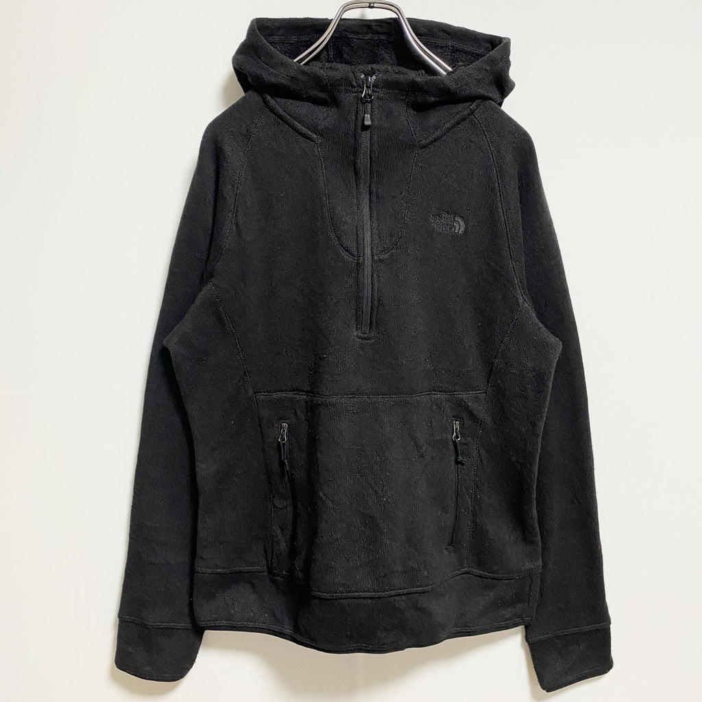 THE NORTH FACE　ノースフェイス　ハーフジップパーカー　プルオーバー　ワンポイント刺繡　黒　Mサイズ