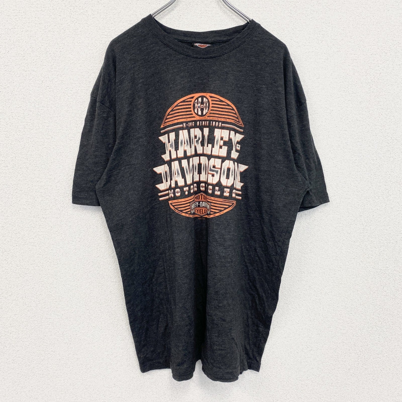 HARLEY DAVIDSON　ハーレーダビッドソン　半袖プリントTシャツ　黒　ブラック　XLサイズ