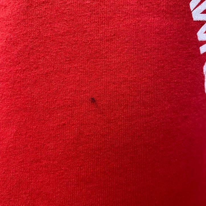 古着 used　GILDAN　ギルダン　シカゴブラックホークス　半袖プリントTシャツ　赤　アイスホッケー　Lサイズ