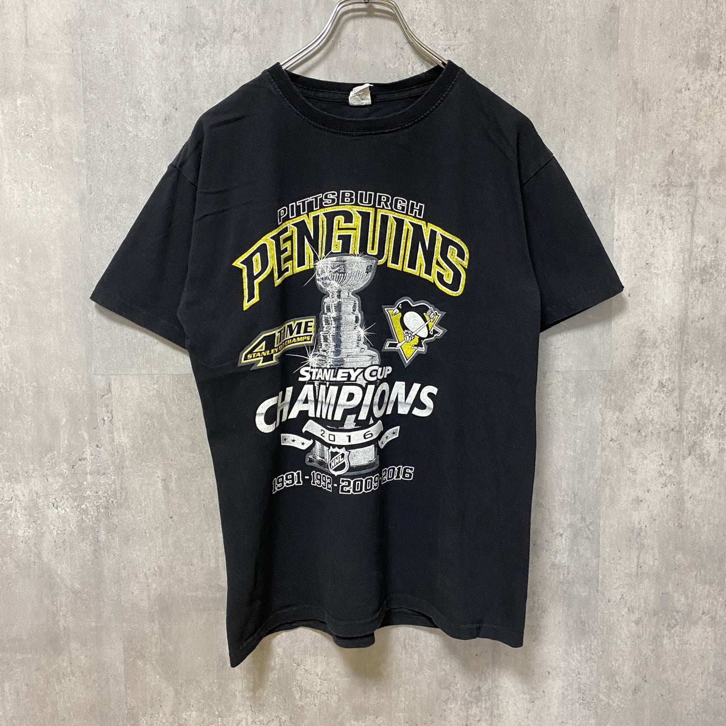 古着 used　Keya USA　PITTSBURGH PENGUINS　半袖プリントTシャツ　アイスホッケー　レトロ　Mサイズ