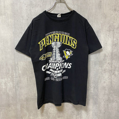 古着 used　Keya USA　PITTSBURGH PENGUINS　半袖プリントTシャツ　アイスホッケー　レトロ　Mサイズ