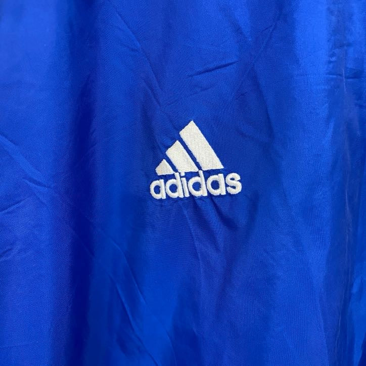 adidas　アディダス　プルオーバーナイロンジャケット　野球　刺繡ロゴ　青　ブルー　4XOサイズ