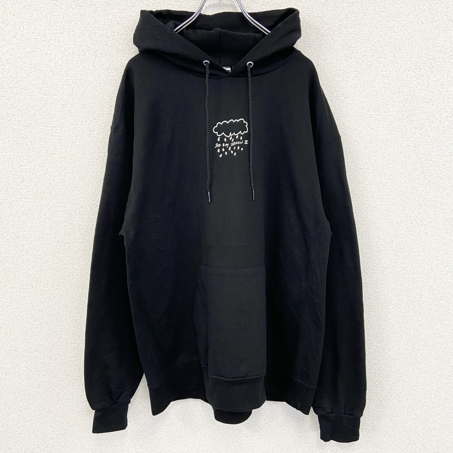 古着 used　champion　チャンピオン　プリントフーディー/スウェットパーカー　黒　ブラック　XLサイズ