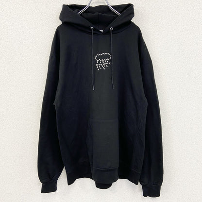 古着 used　champion　チャンピオン　プリントフーディー/スウェットパーカー　黒　ブラック　XLサイズ