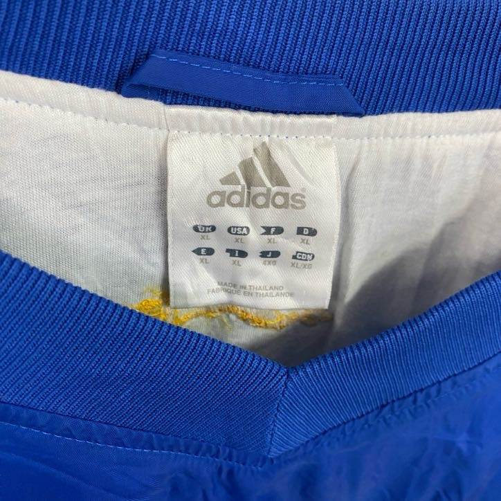 adidas　アディダス　プルオーバーナイロンジャケット　野球　刺繡ロゴ　青　ブルー　4XOサイズ