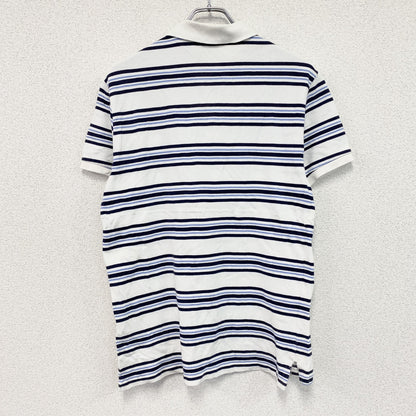 FRED PERRY　フレッドペリー　半袖ポロシャツ　ボーダー　白　ホワイト　Lサイズ