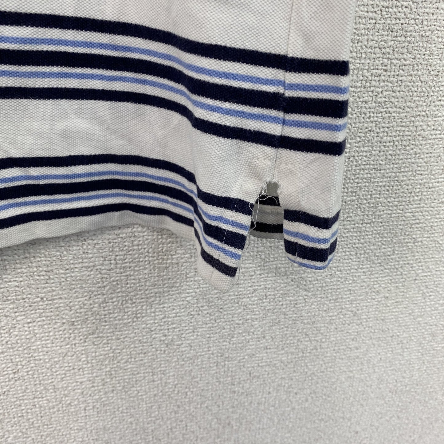 FRED PERRY　フレッドペリー　半袖ポロシャツ　ボーダー　白　ホワイト　Lサイズ