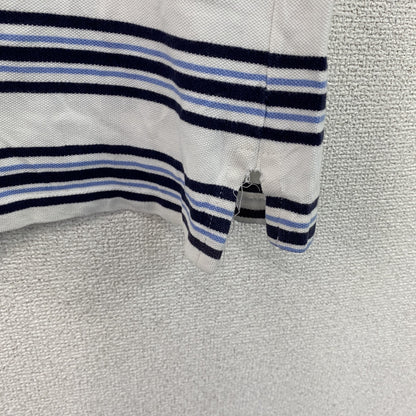 FRED PERRY　フレッドペリー　半袖ポロシャツ　ボーダー　白　ホワイト　Lサイズ