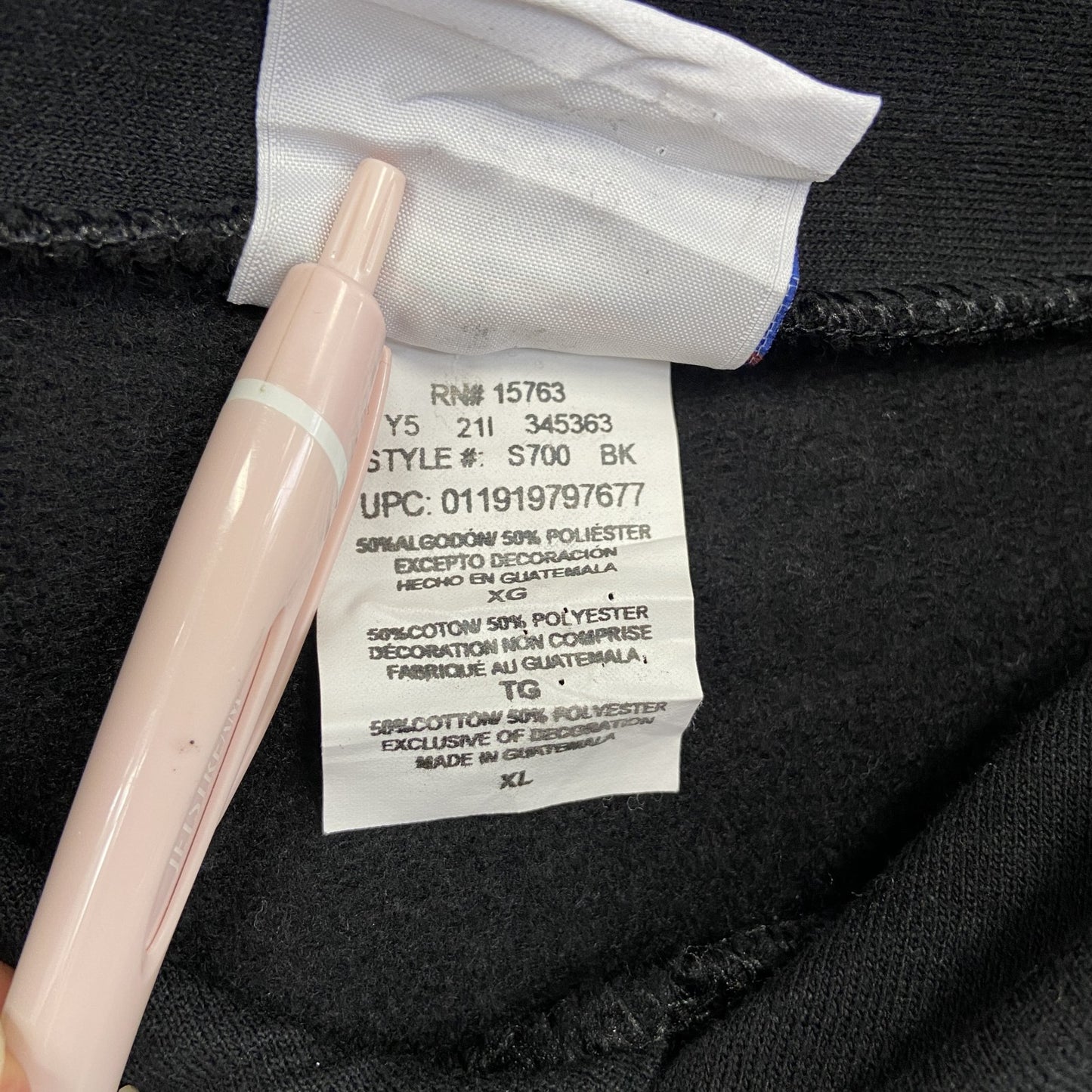 古着 used　champion　チャンピオン　プリントフーディー/スウェットパーカー　黒　ブラック　XLサイズ