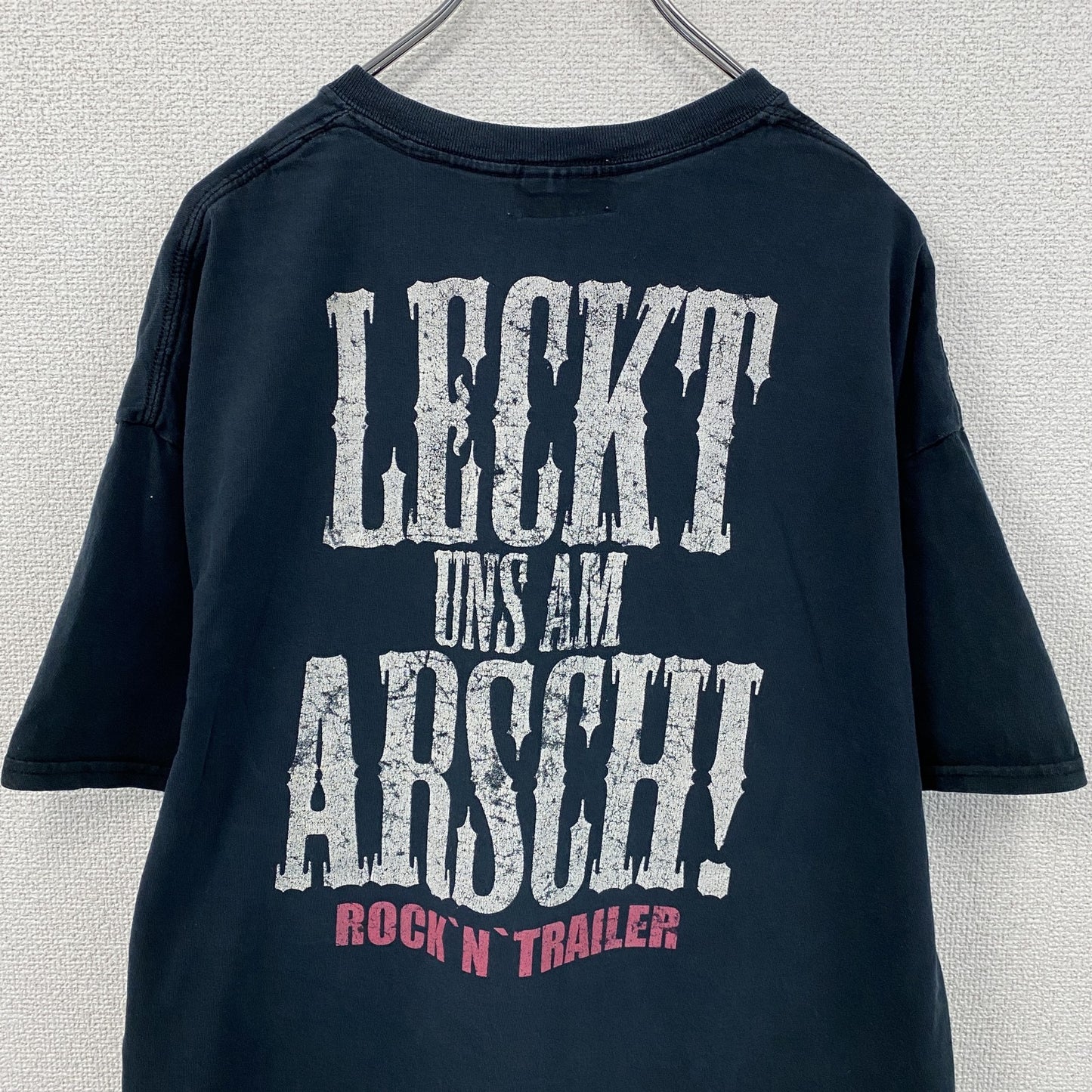 FREI WILD　フレイワイルド　半袖プリントTシャツ　バンドT　紺　ネイビー　XLサイズ　