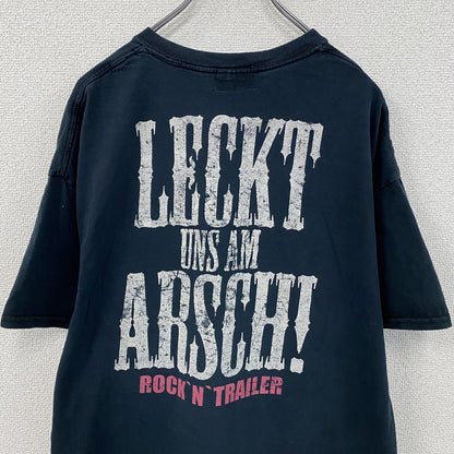 FREI WILD　フレイワイルド　半袖プリントTシャツ　バンドT　紺　ネイビー　XLサイズ　