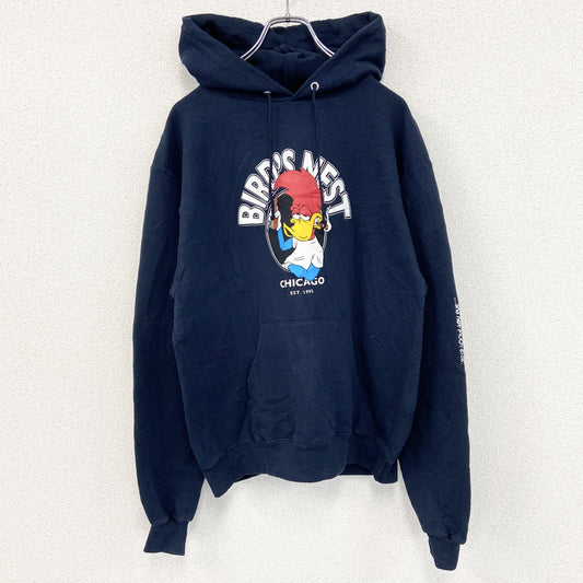 古着 used　champion　チャンピオン　プリントフーディー/スウェットパーカー　紺　ネイビー　Mサイズ
