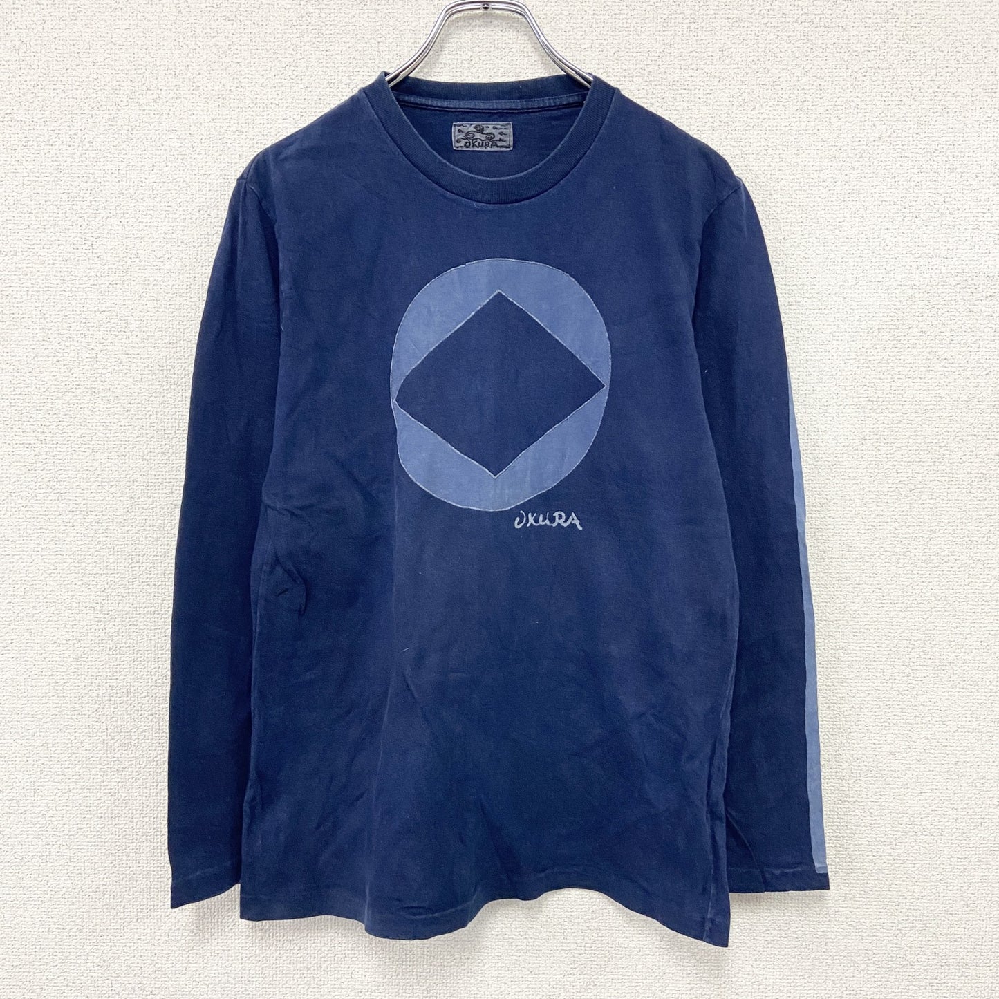 OKURA　オクラ　長袖Tシャツ/ロンT　聖林公司　紺　ネイビー　インディゴ　