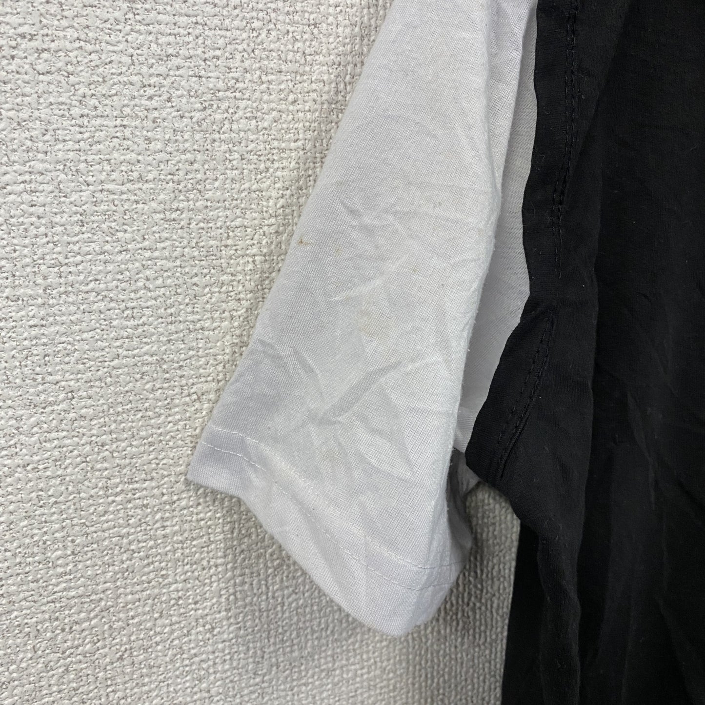 BLACK sports　フルジップ半袖プリントTシャツ　レイヤード　スカル　骸骨ジップ　黒　ブラック　
