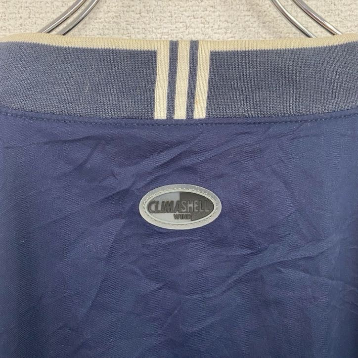 adidas　アディダス　ナイロンジャケット　プルオーバー　刺繡ロゴ　紺　ネイビー　XLサイズ