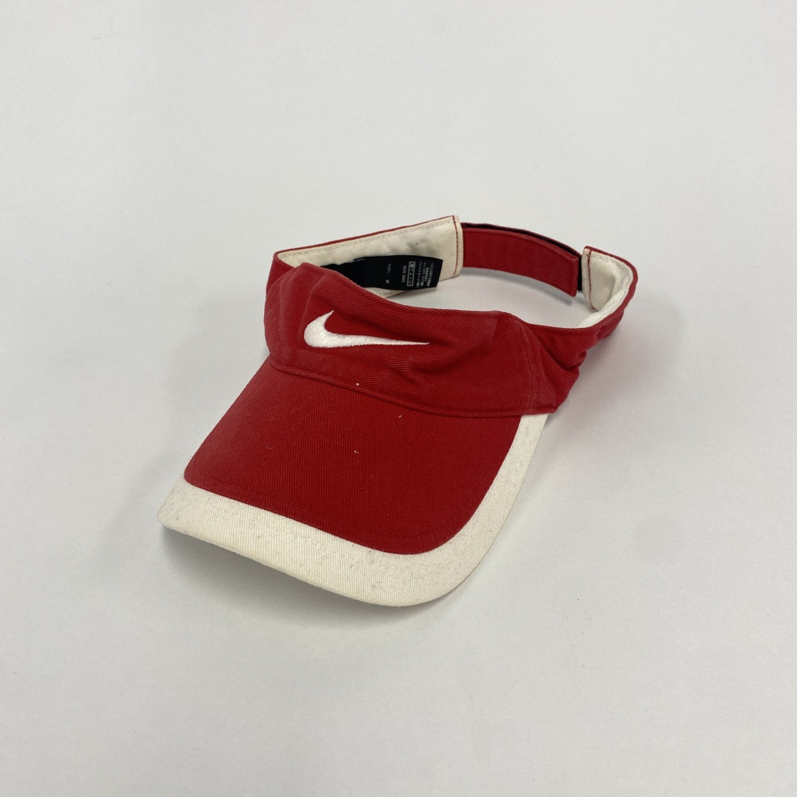 NIKE GOLF　ナイキゴルフ　サンバイザー　スウッシュ　デカロゴ　赤　レッド　ワンサイズ