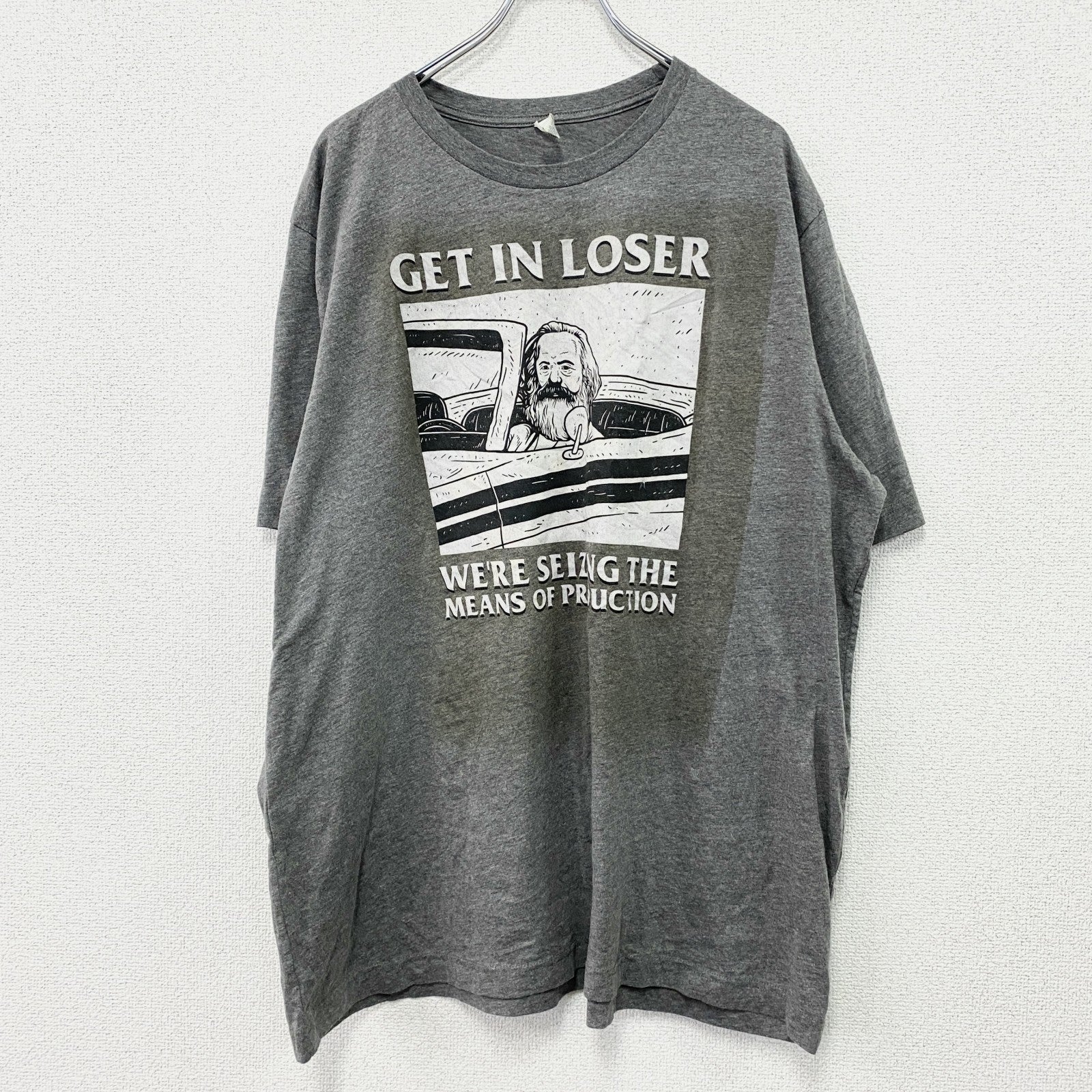 CANVAS　カールマルクス　半袖プリントTシャツ　灰色　グレー　3XLサイズ