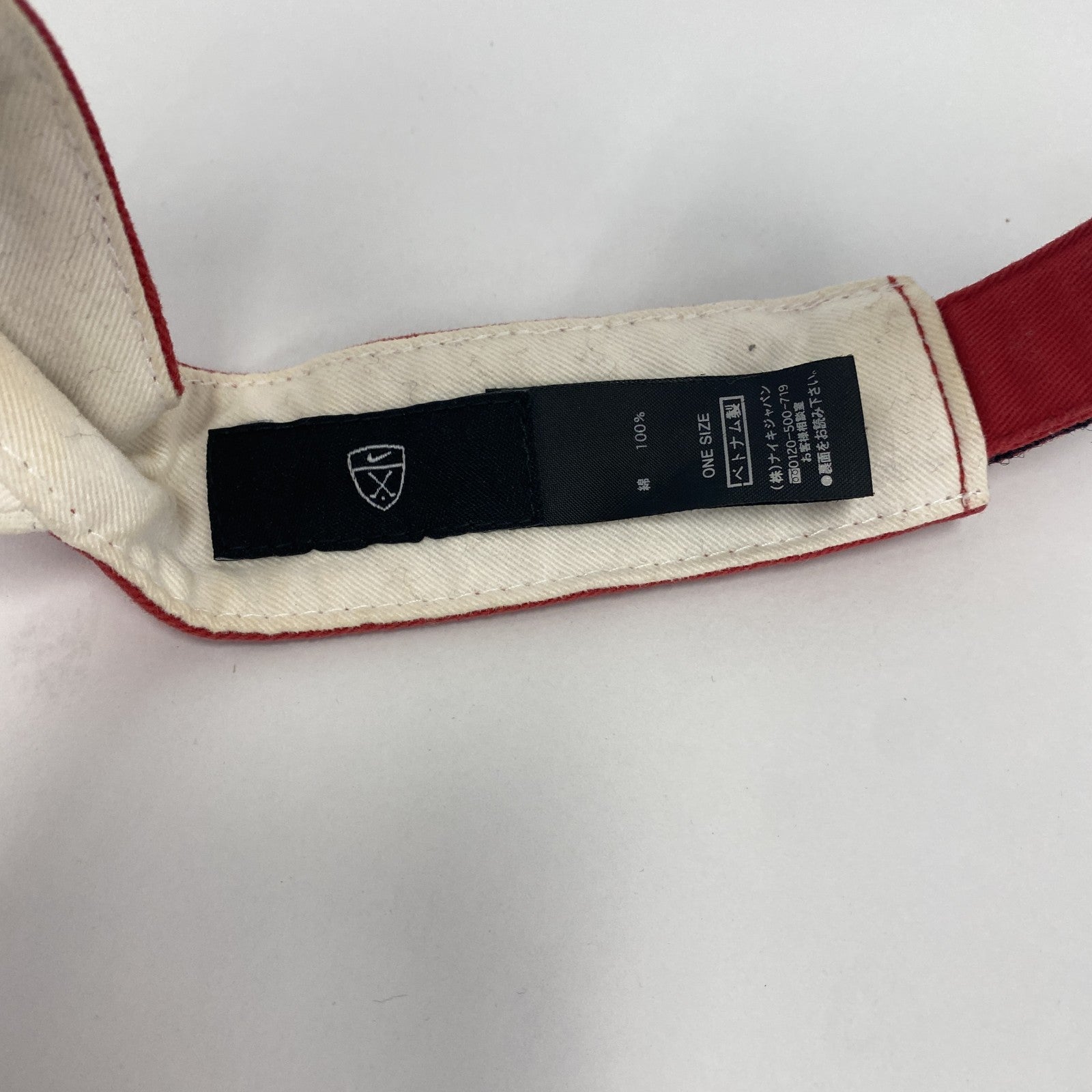 NIKE GOLF　ナイキゴルフ　サンバイザー　スウッシュ　デカロゴ　赤　レッド　ワンサイズ