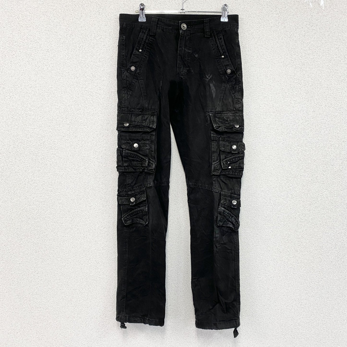 JUNYE JEANS　カーゴパンツ　黒　ブラック　30サイズ