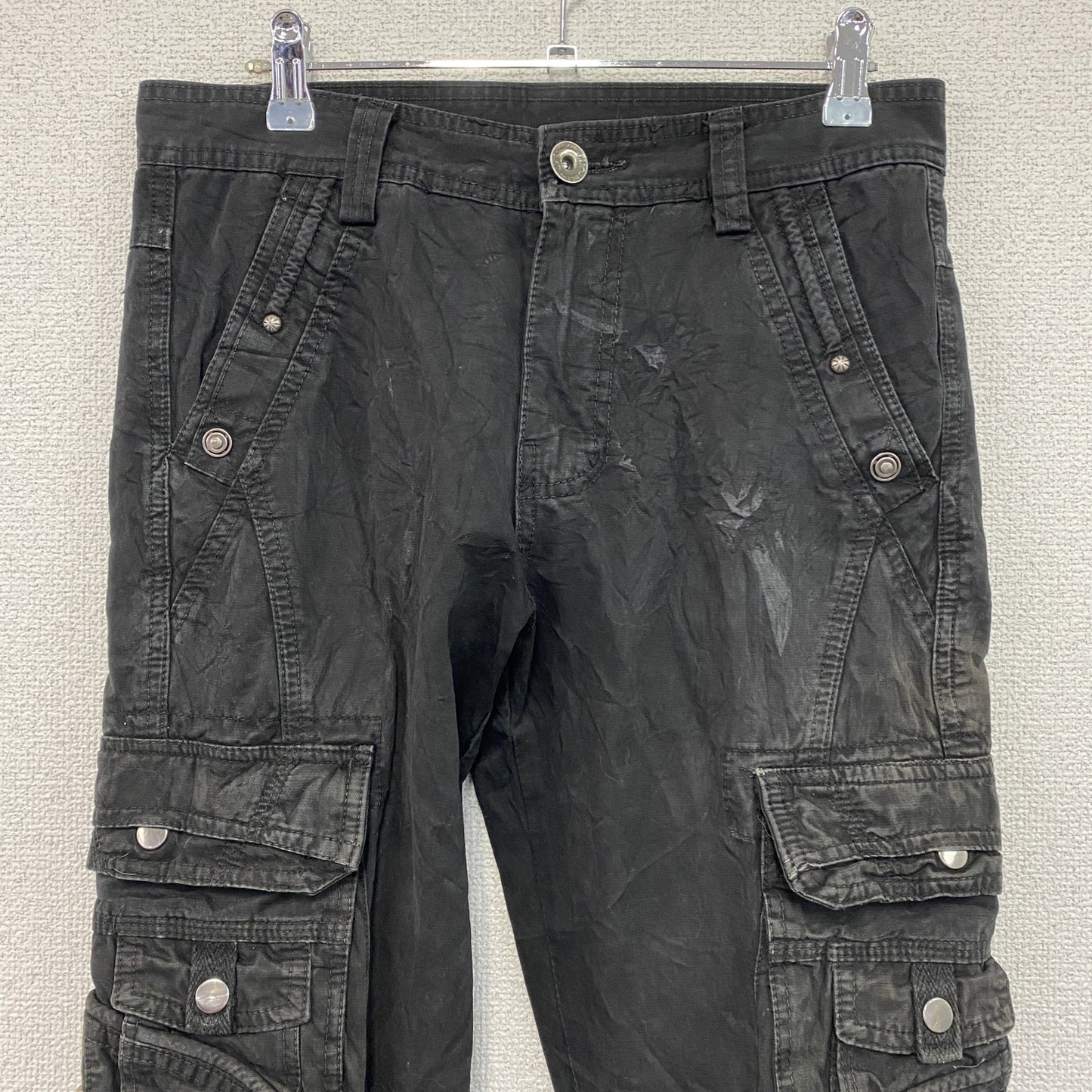 JUNYE JEANS　カーゴパンツ　黒　ブラック　30サイズ