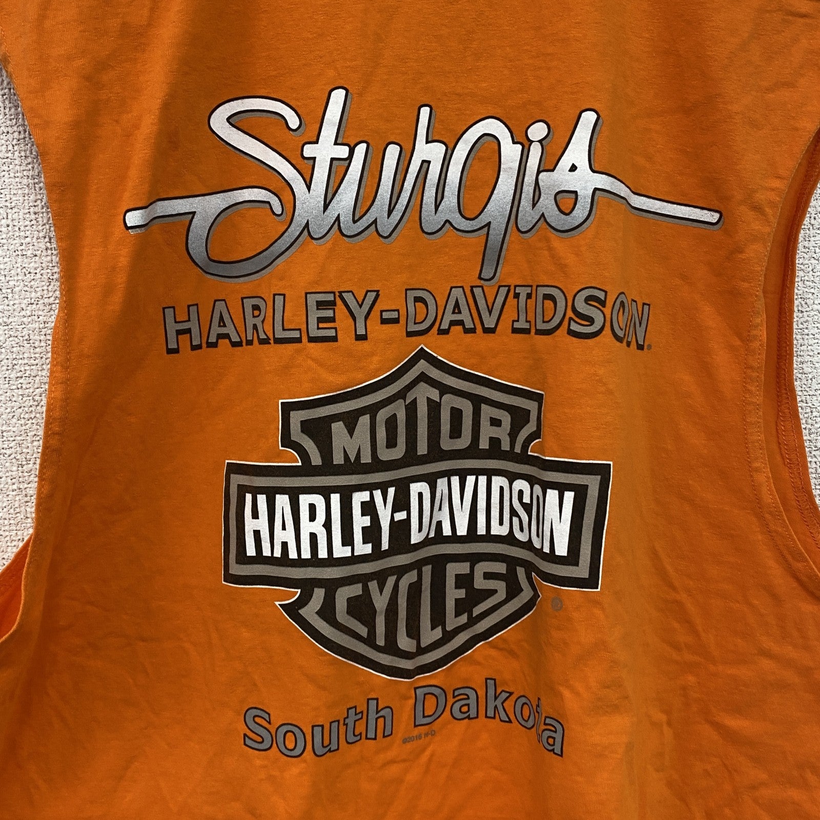 HARLEY DAVIDSON　ハーレーダビッドソン　タンクトップ/ノースリーブ　オレンジ　2XLサイズ