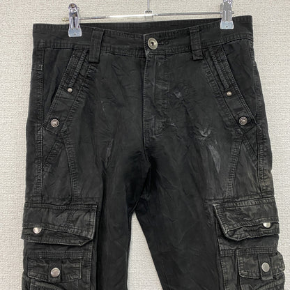JUNYE JEANS　カーゴパンツ　黒　ブラック　30サイズ