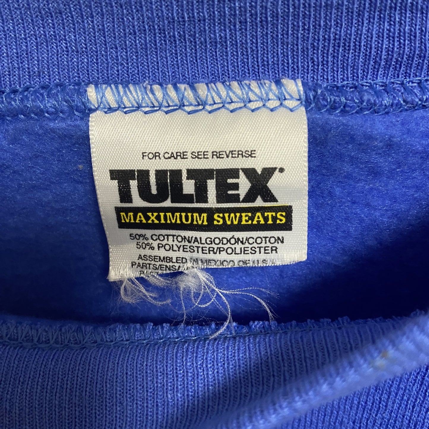 古着 used　TULTEX　長袖プリントスウェット　トレーナー　レトロデザイン　マートルビーチ　青　ビッグシルエット　XLサイズ
